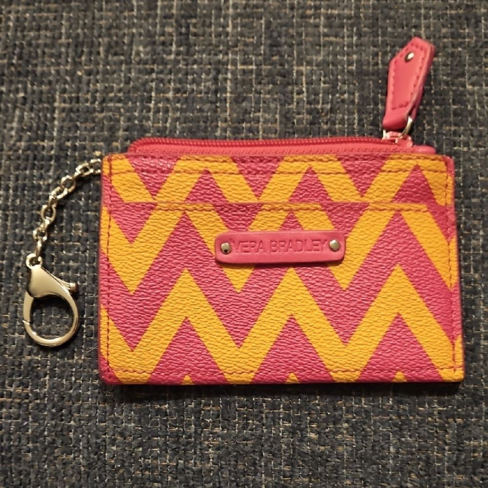 Vera Bradley Pink and Yellow Key Card Holder